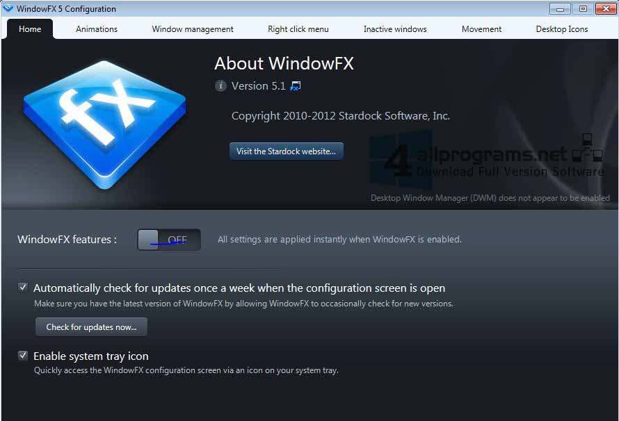 Stardock’s WindowFX v6.10 Free Download Full