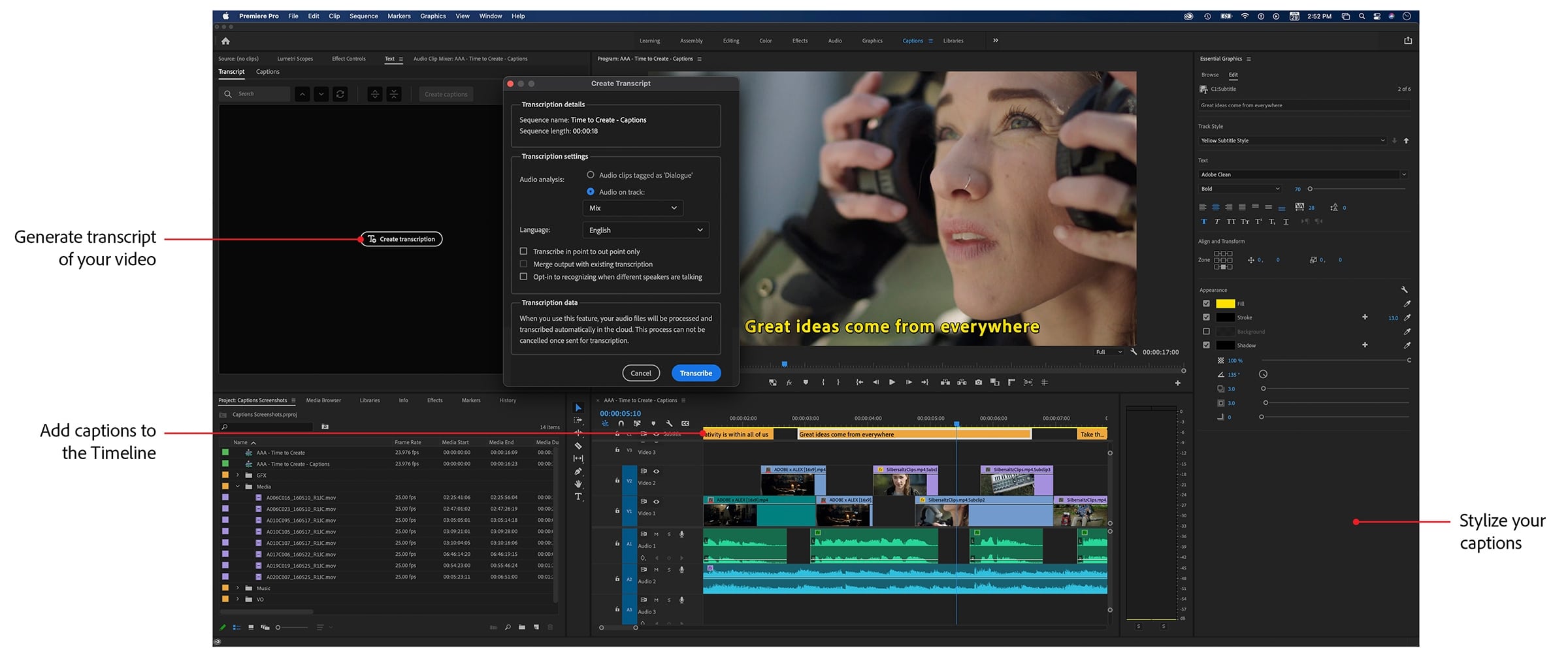Adobe Speech to Text for Premiere Pro 2022 Full