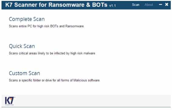 K7 Scanner for Ransomware & BOTs 1.0.0.219 Full