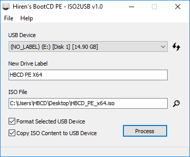 Hirens BootCD PE – ISO2USB 1.1 Free Download