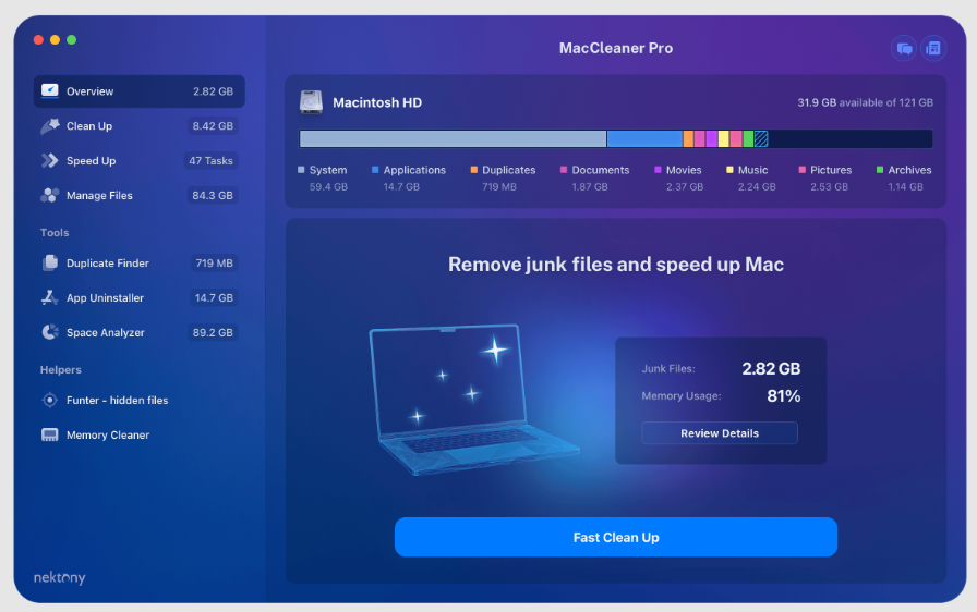 MacCleaner Pro 3.1.1 Free Download