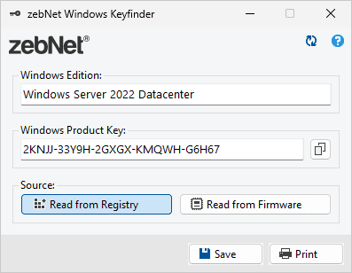 ZebNet Windows Keyfinder 7.0 Free Download