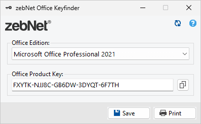 Zebnet Office Keyfinder 3.0 Free Download